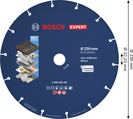 Diamantový řezný kotouč Bosch EXPERT na kov 230 mm.